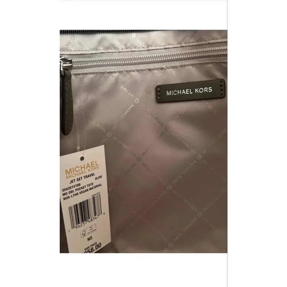 Women's Michael Kors Jet Set Travel Olive Green Tote Bag One Size